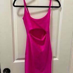 Fashion Nova Hot Pink Backless Dress